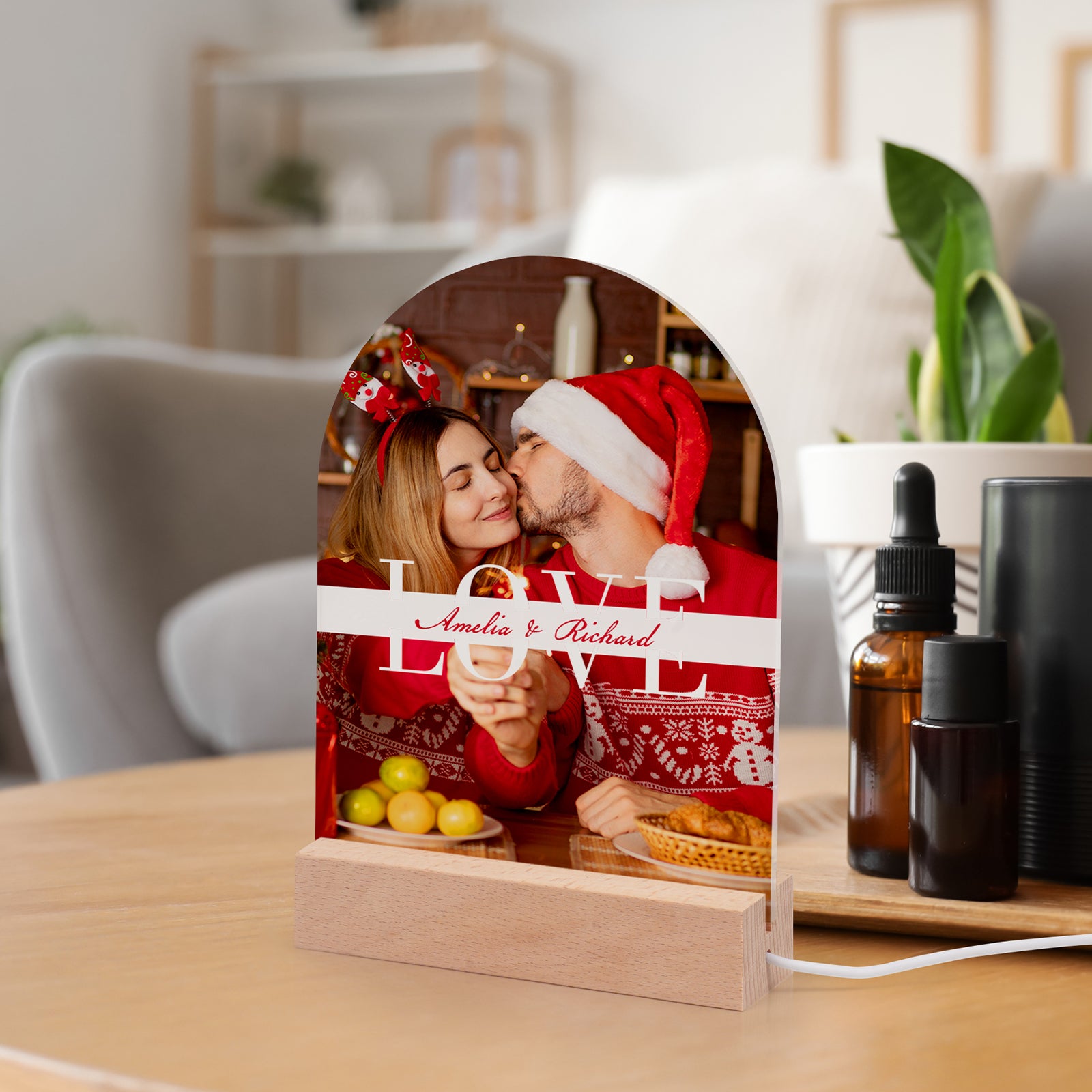 Wholesale 6" x 8" Sublimation LED Acrylic Arch Photo Frames Night Lights Blanks with Warm Color Light,with Wood Stand for Heat Press Machine Printing 8 Pack & 24 Pack & 48 Pack