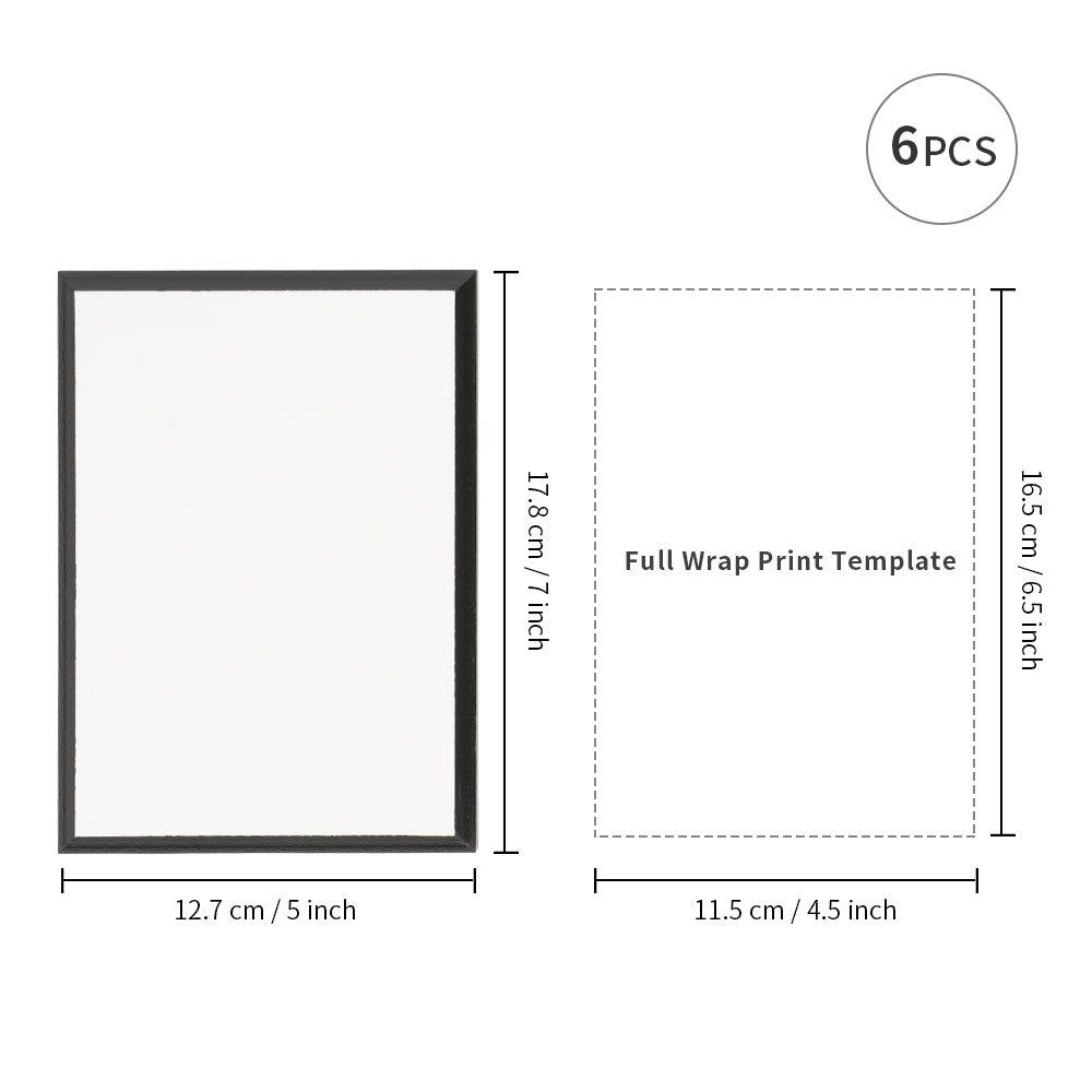 Wholesale Sublimation Photo Frames Blanks MDF Hardboard White Front Black Back for DIY Wall Hanging Sign Bulk 6 Pack (3 Size Options)