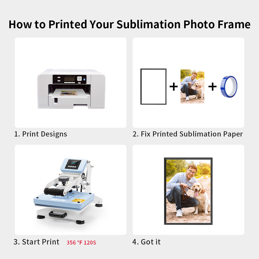 Wholesale Sublimation Photo Frames Blanks MDF Hardboard White Front Black Back for DIY Wall Hanging Sign Bulk 6 Pack (3 Size Options)