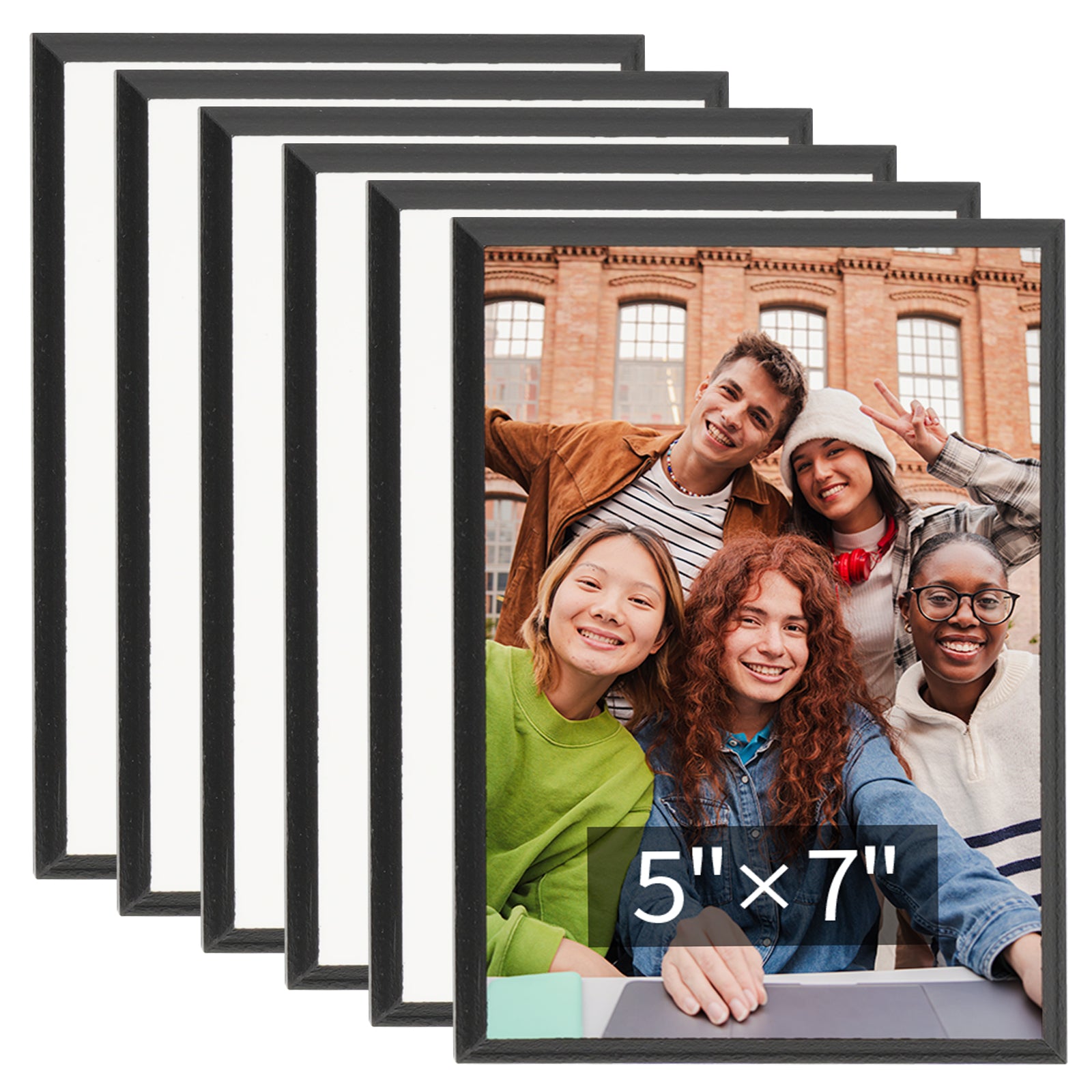 Wholesale Sublimation Photo Frames Blanks MDF Hardboard White Front Black Back for DIY Wall Hanging Sign Bulk 6 Pack (3 Size Options)