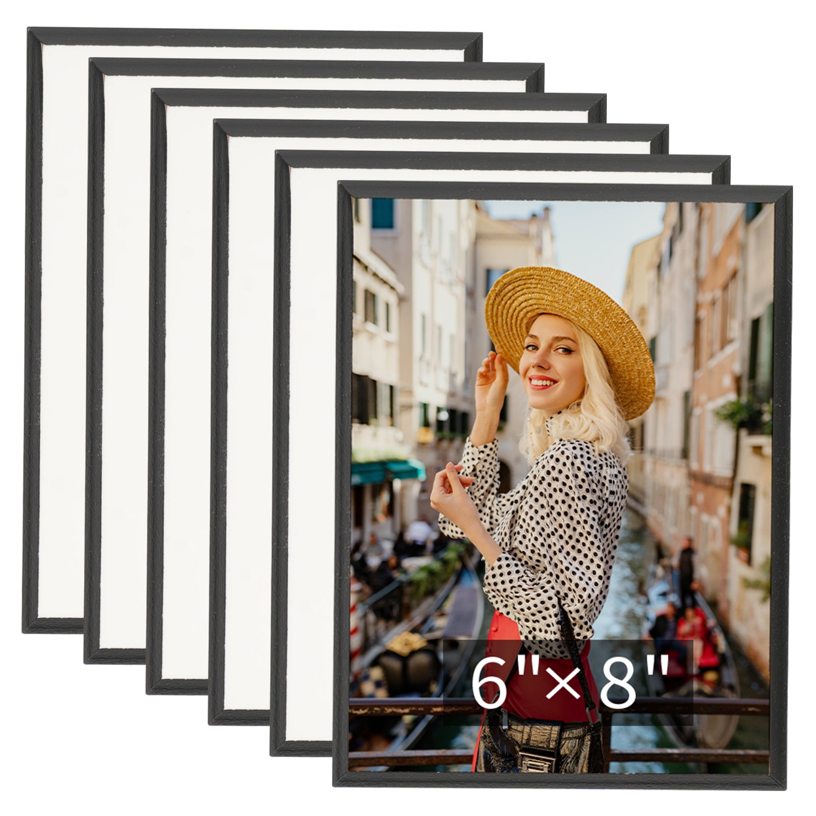 Wholesale Sublimation Photo Frames Blanks MDF Hardboard White Front Black Back for DIY Wall Hanging Sign Bulk 6 Pack (3 Size Options)