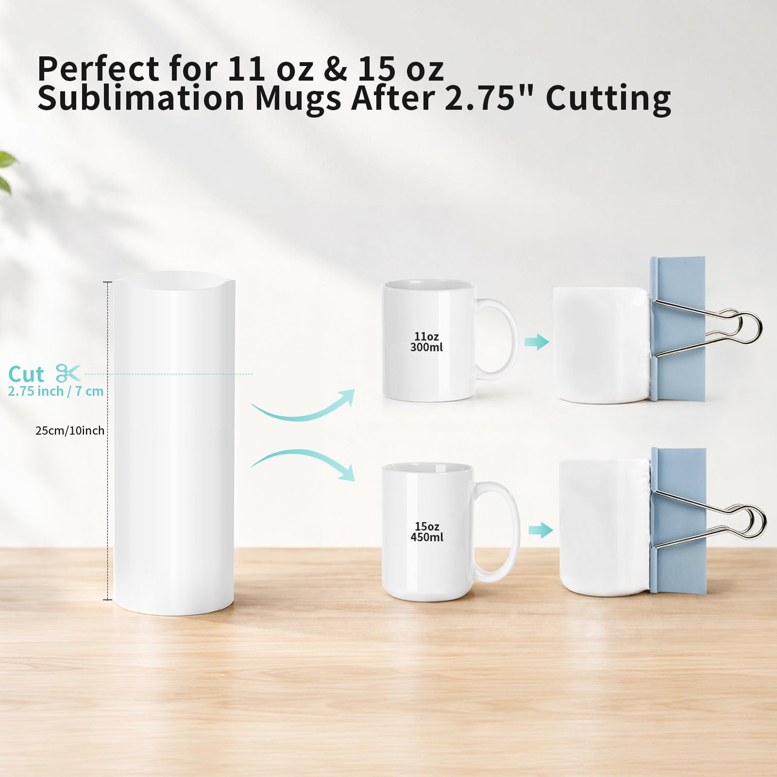 25L Sublimation Oven Starter Benginers Kit Bundle with L10" x W 7" Shrink Wrap Film,Mug or Tumbler