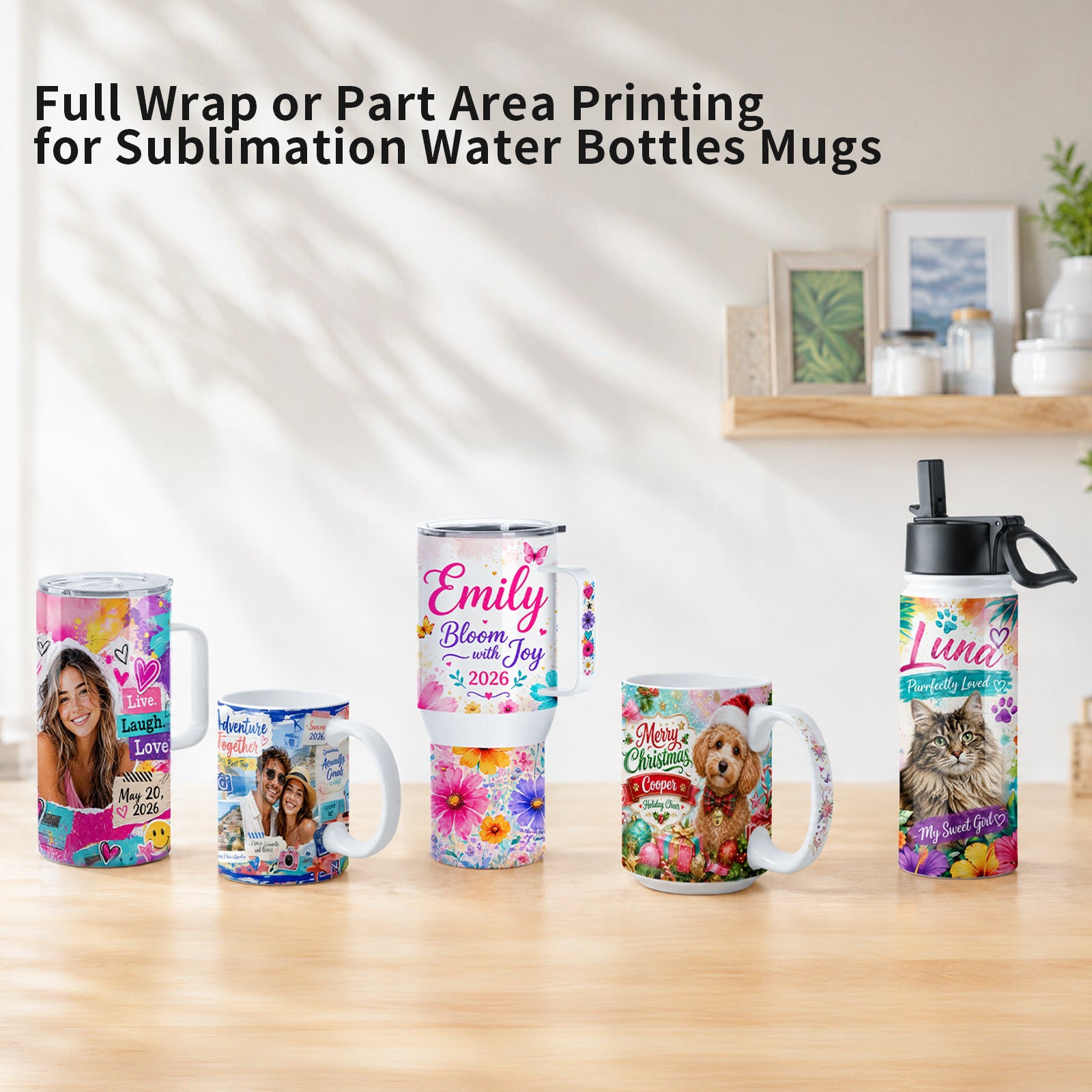 Wholesale Shrink Wrap Film for Sublimation Water Bottle Mug 10" x 7" Designed for 18 OZ Sublimation Tumblers,11 OZ 15 OZ 20 OZ Mugs Full Wrap Printing by Sublimation Oven