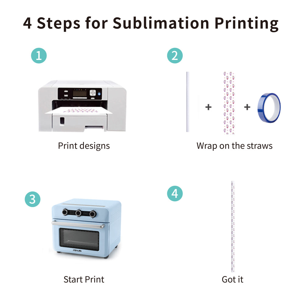 Sublimation Stainless Steel Straws S 0.3" x L 8.5" 10.2" 12.4" for 40 OZ 30 OZ 20 OZ 16 OZ Sublimation Tumblers Mugs Cups