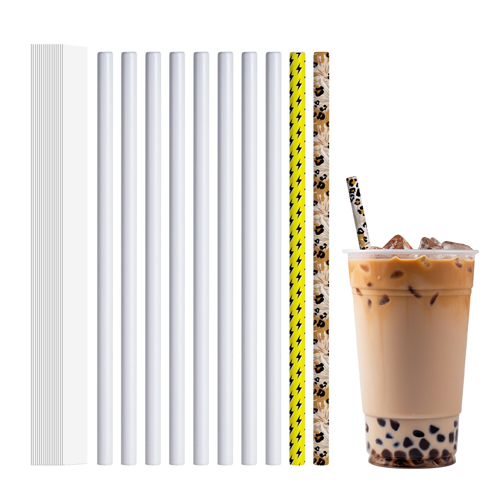20 PCS 0.4" x L 8.5" 10.2" 12.4" Sublimation Stainless Steel Straws for H2.0 Stanley 40 OZ 30 OZ 20 OZ Tumblers Cups