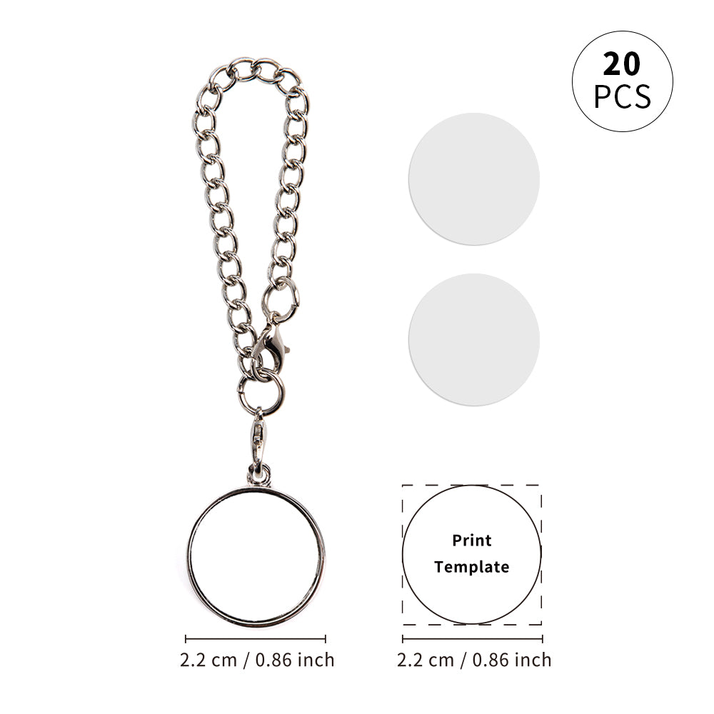 20 Pack Sublimation Charms Accessories for Stanley Yeti Cups White Blanks Metal Round 0.86"Thickness 0.1"(3mm)