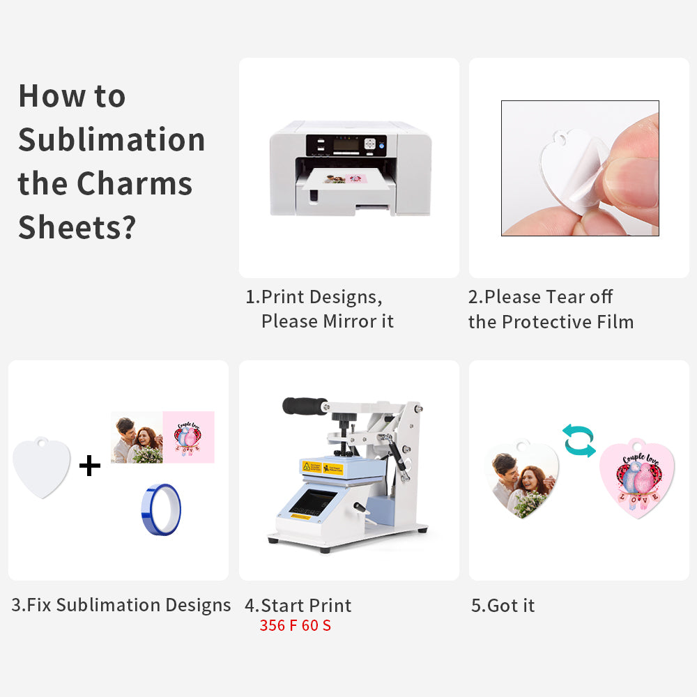 4 Shapes 20 Pack Sublimation Charms Accessories for Stanley Yeti Cups White Blanks Aluminum Doudle-sided Printable 20 Pack