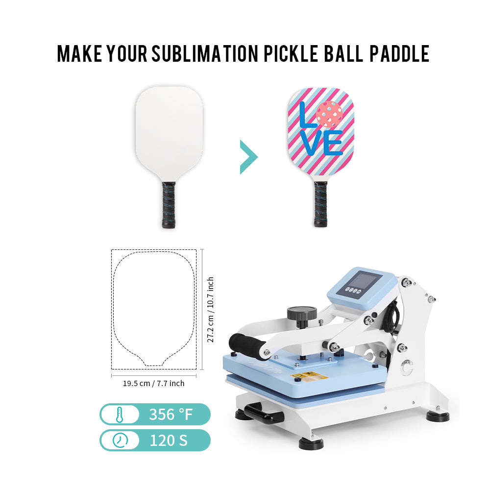 Wholesale Sublimation Sports Pickleball Paddles Blanks 7.5" x 15.5" Plywood, Double Sided Printable One Side White One Side Wood Bulk 6 Pack & 24 Pack & 48 Pack