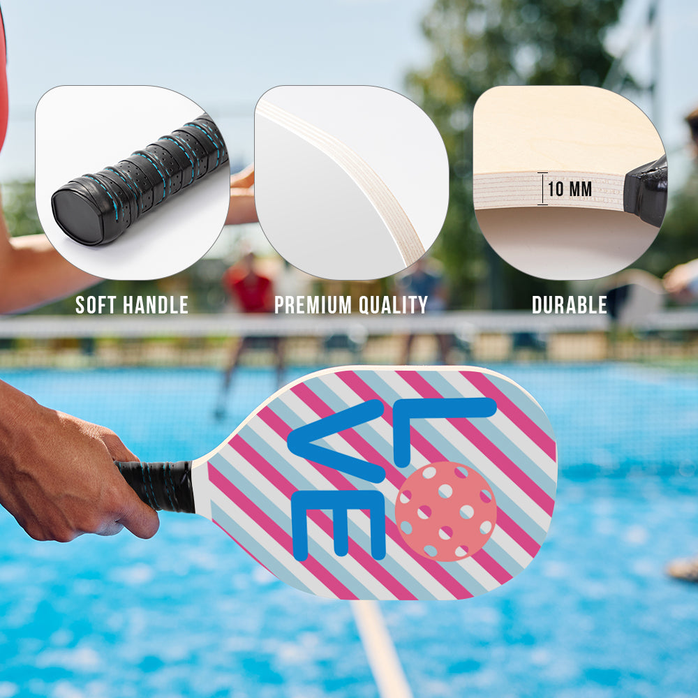 Wholesale Sublimation Sports Pickleball Paddles Blanks 7.5" x 15.5" Plywood, Double Sided Printable One Side White One Side Wood Bulk 6 Pack & 24 Pack & 48 Pack