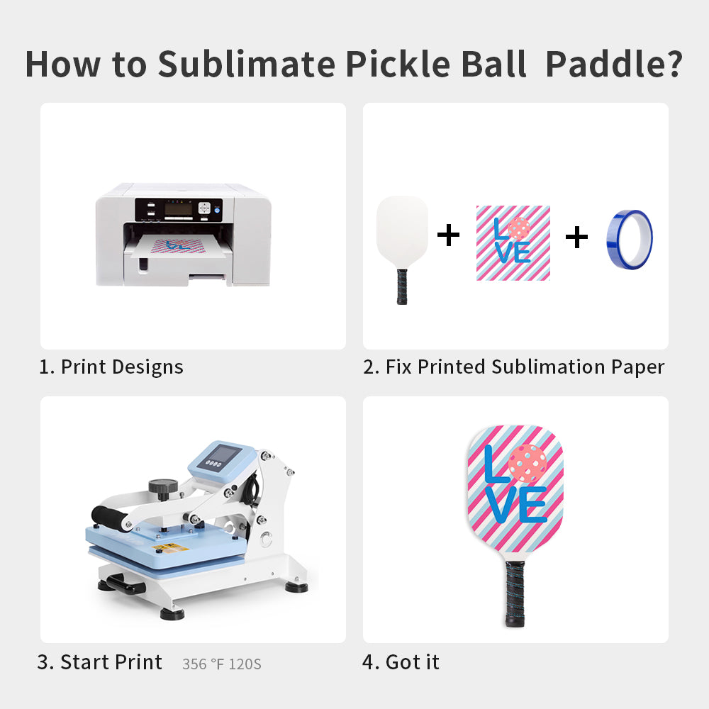 Wholesale Sublimation Sports Pickleball Paddles Blanks 7.5" x 15.5" Plywood, Double Sided Printable One Side White One Side Wood Bulk 6 Pack & 24 Pack & 48 Pack