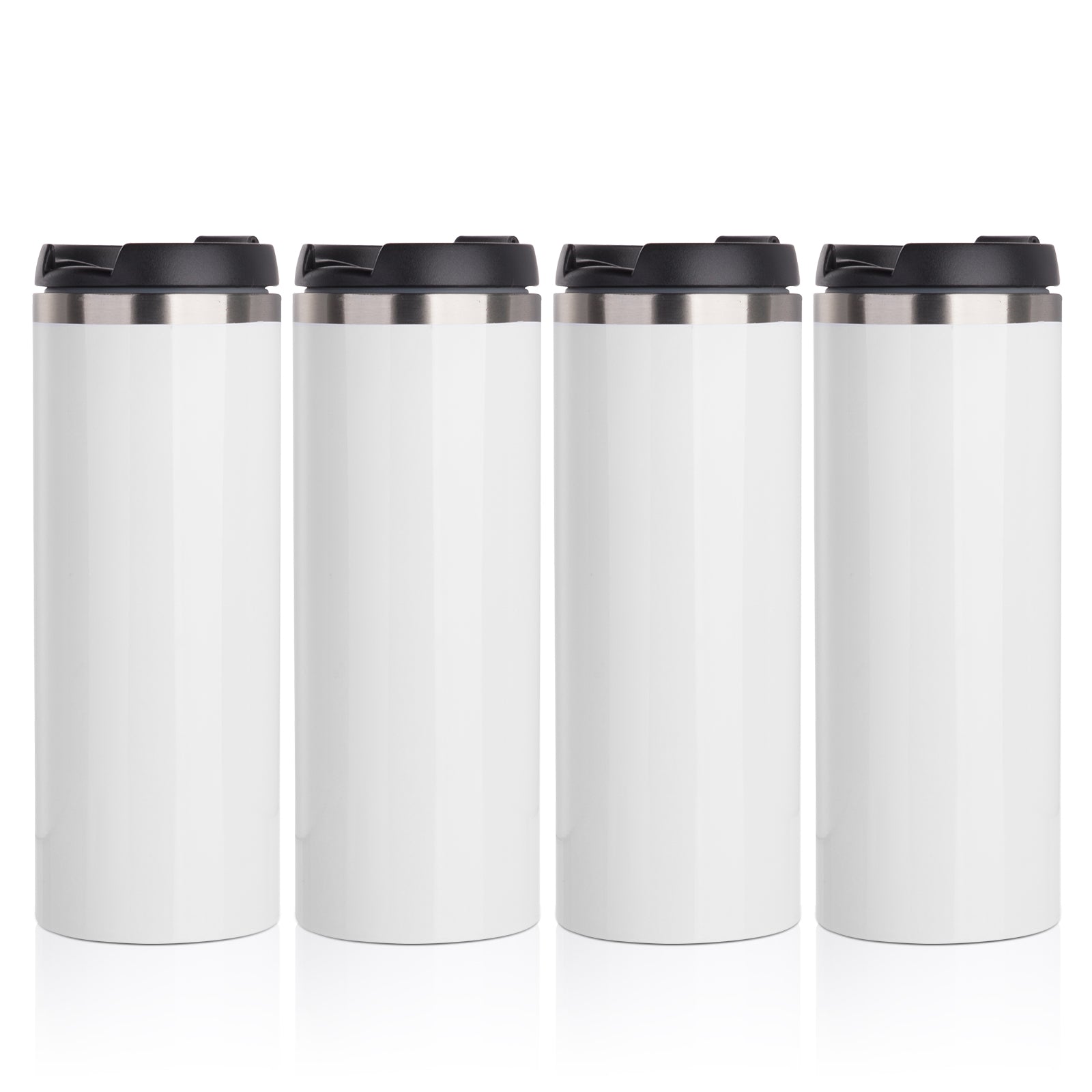 Wholesale 14 OZ Sublimation Tumblers Water Bottles White with Lid Stainless Steel Double Walled Coffee Tumblers Vacuum Insulated Flasks for Tumbler Heat Press 8 Pack & 24 Pack & 48 Pack