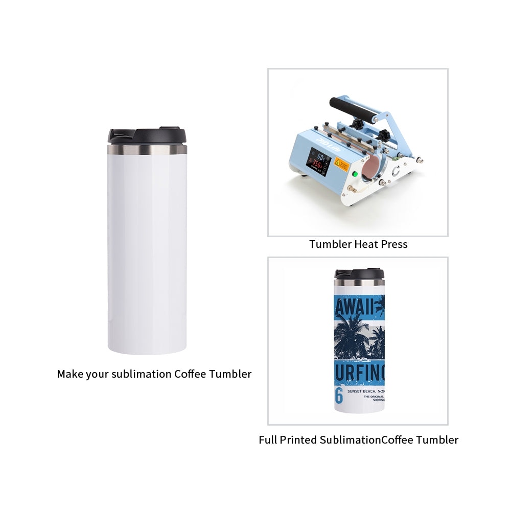 Wholesale 14 OZ Sublimation Tumblers Water Bottles White with Lid Stainless Steel Double Walled Coffee Tumblers Vacuum Insulated Flasks for Tumbler Heat Press 8 Pack & 24 Pack & 48 Pack