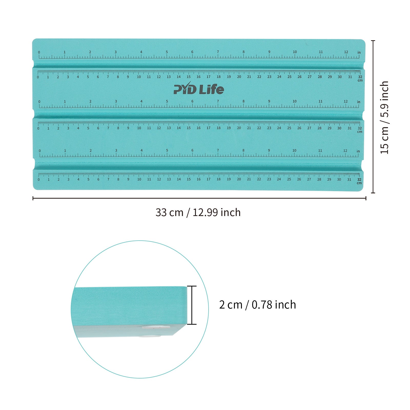 Sublimation Pens Straws Wrapping Measuring Tools Sublimation Accessories Mint Green Foam Holding with Inch/CM Scale for 0.3" 0.4" 0.5" Three Diameters