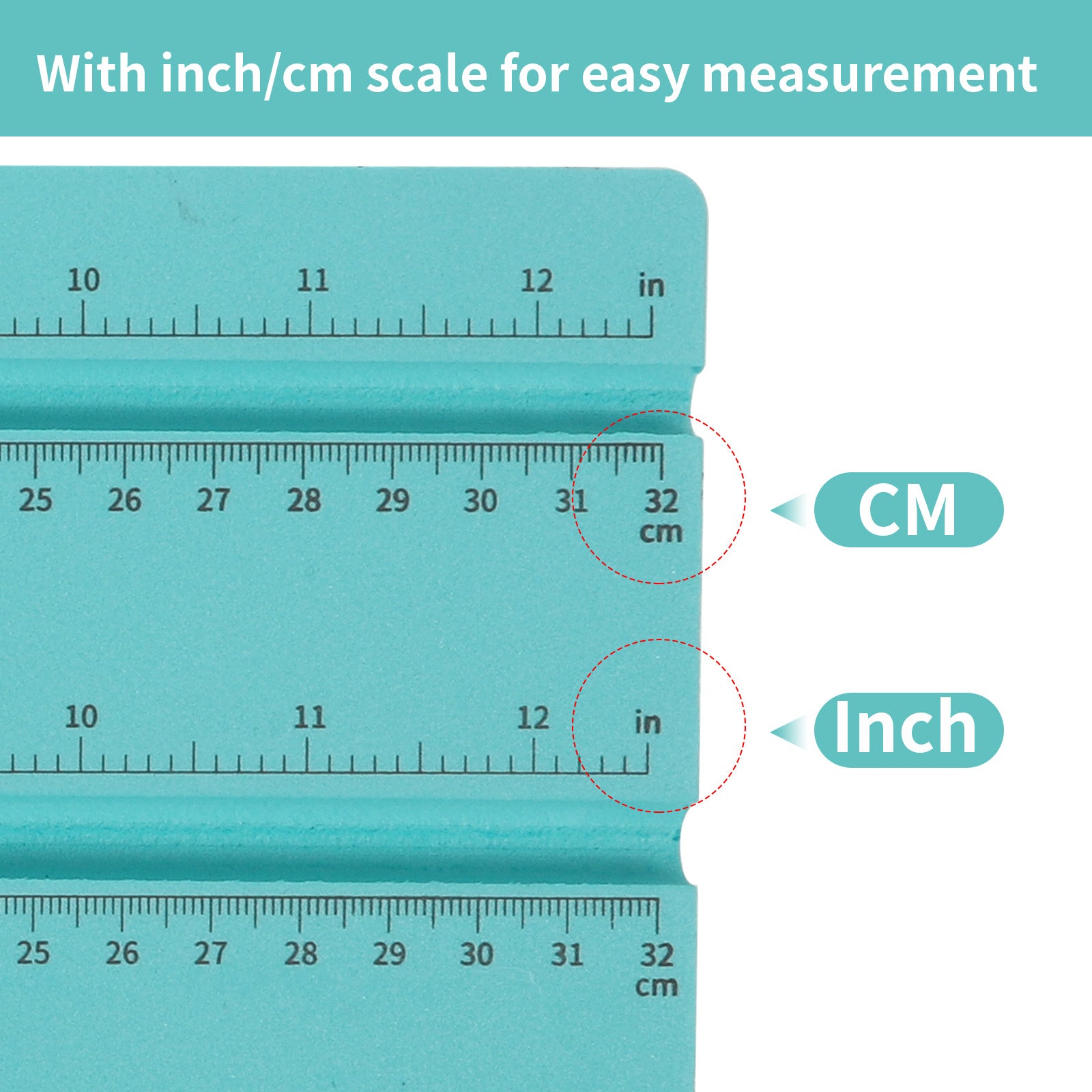 Sublimation Pens Straws Wrapping Measuring Tools Sublimation Accessories Mint Green Foam Holding with Inch/CM Scale for 0.3" 0.4" 0.5" Three Diameters