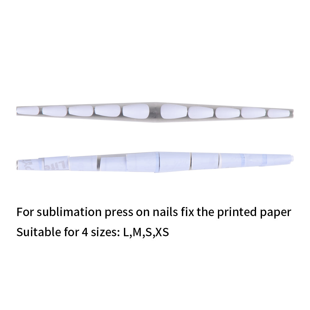 Nail Kit Bundle with 20 Pack 3D Sublimation Press On Nails Short White Blanks Bulk 4 Sizes,with Individual PP Bags,Cards and Nail Tool(shipping from China)