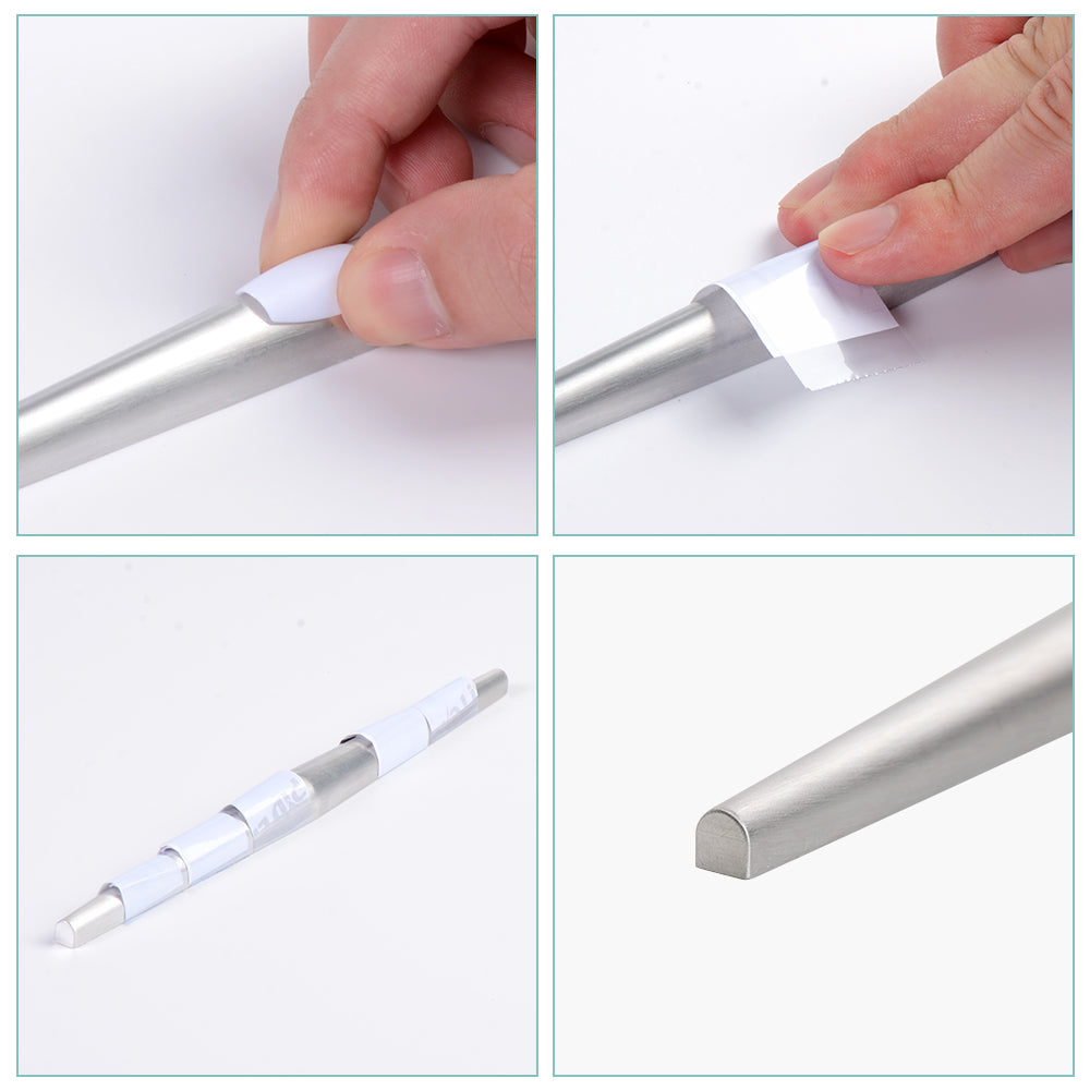Nail Kit Bundle with 20 Pack 3D Sublimation Press On Nails Short White Blanks Bulk 4 Sizes,with Individual PP Bags,Cards and Nail Tool(shipping from China)