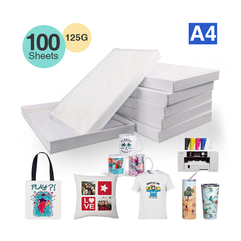 Sublimation Paper A4 Size 8.2 x 11.5 Inch, 100 Sheets, 125g