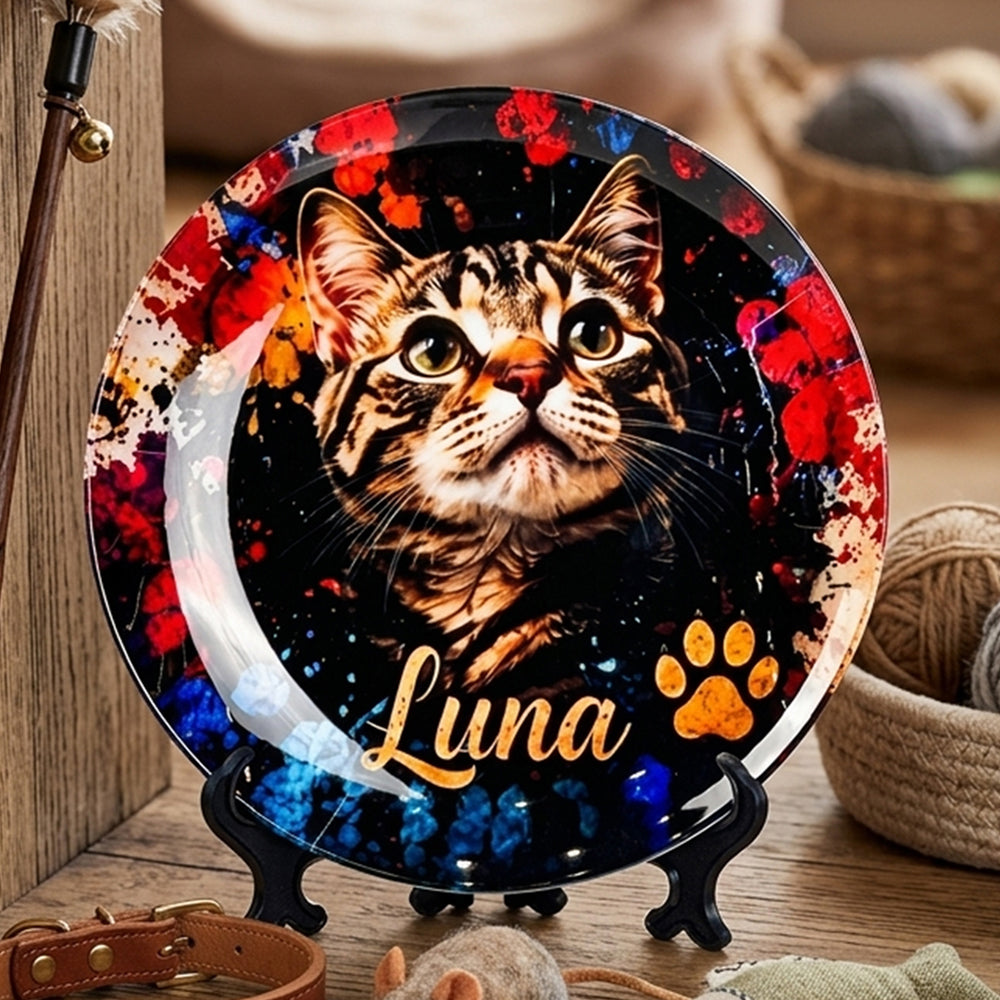 3D Sublimation Blanks Plates 8" with Display Stand White 4 Pack