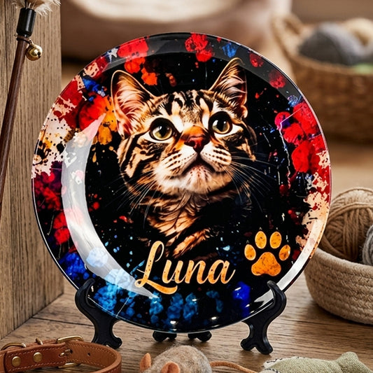 3D Sublimation Blanks Plates 8" with Display Stand White 4 Pack