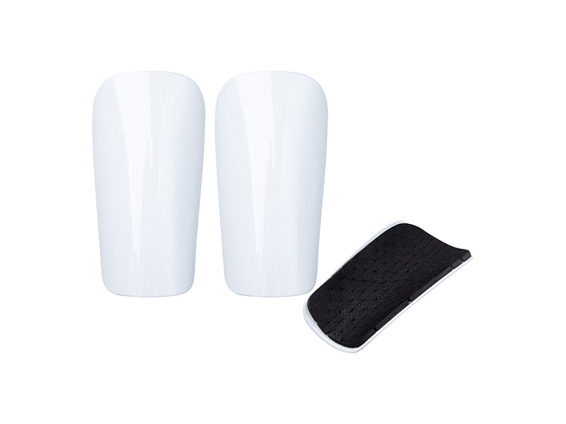 Soccer Shin Guard Pads White for Sublimation 6 Pairs (3 Size Options)