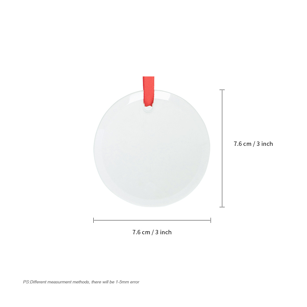 Wholesale Sublimation Glass Ornament Blanks Round 3 Inch with Red Ribbon Bulk for Easter Christmas Home Decor 48 PCS & 96 PCS & 120 PCS & 240 PCS