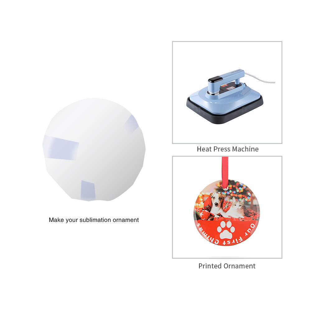 Wholesale Sublimation Glass Ornament with Red Ribbon 3 Inch Round 24 PCS for CA