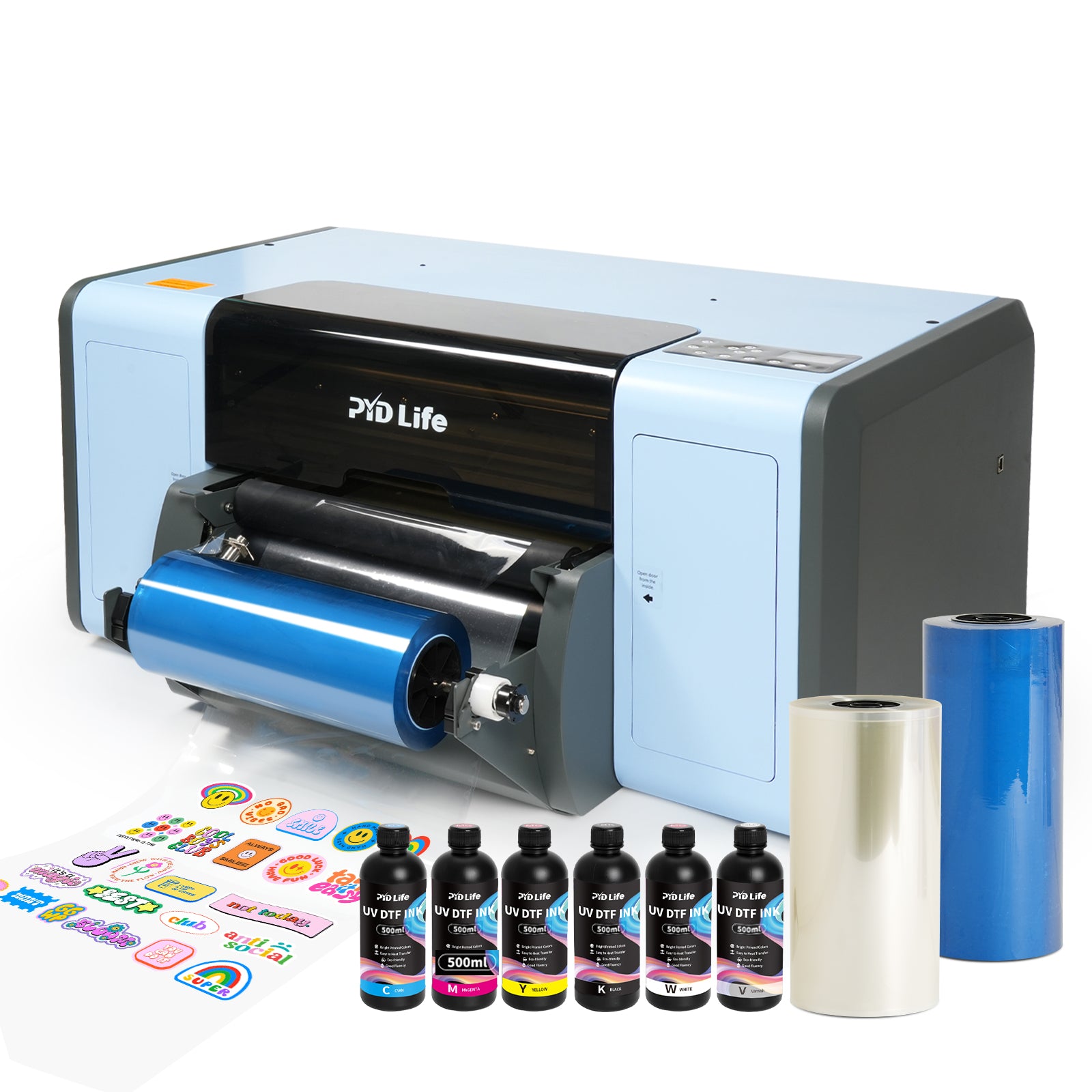 A3 UV DTF Starter Kit with Printer Dual i3200U1HD Print Head All in One System with Laminating Multifunction AB Film UV Light