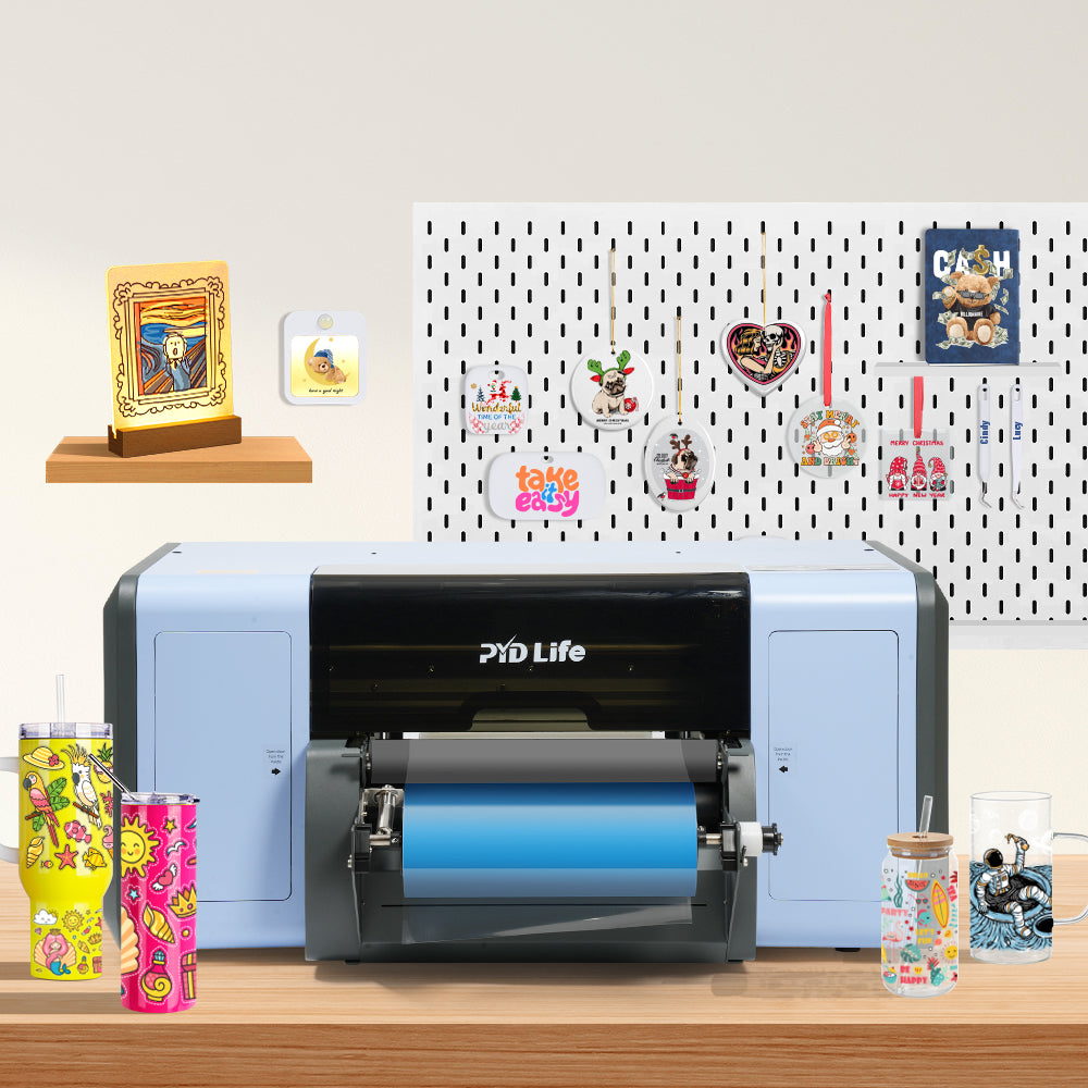 A3 UV DTF Starter Kit with Printer Dual i3200U1HD Print Head All in One System with Laminating Multifunction AB Film UV Light