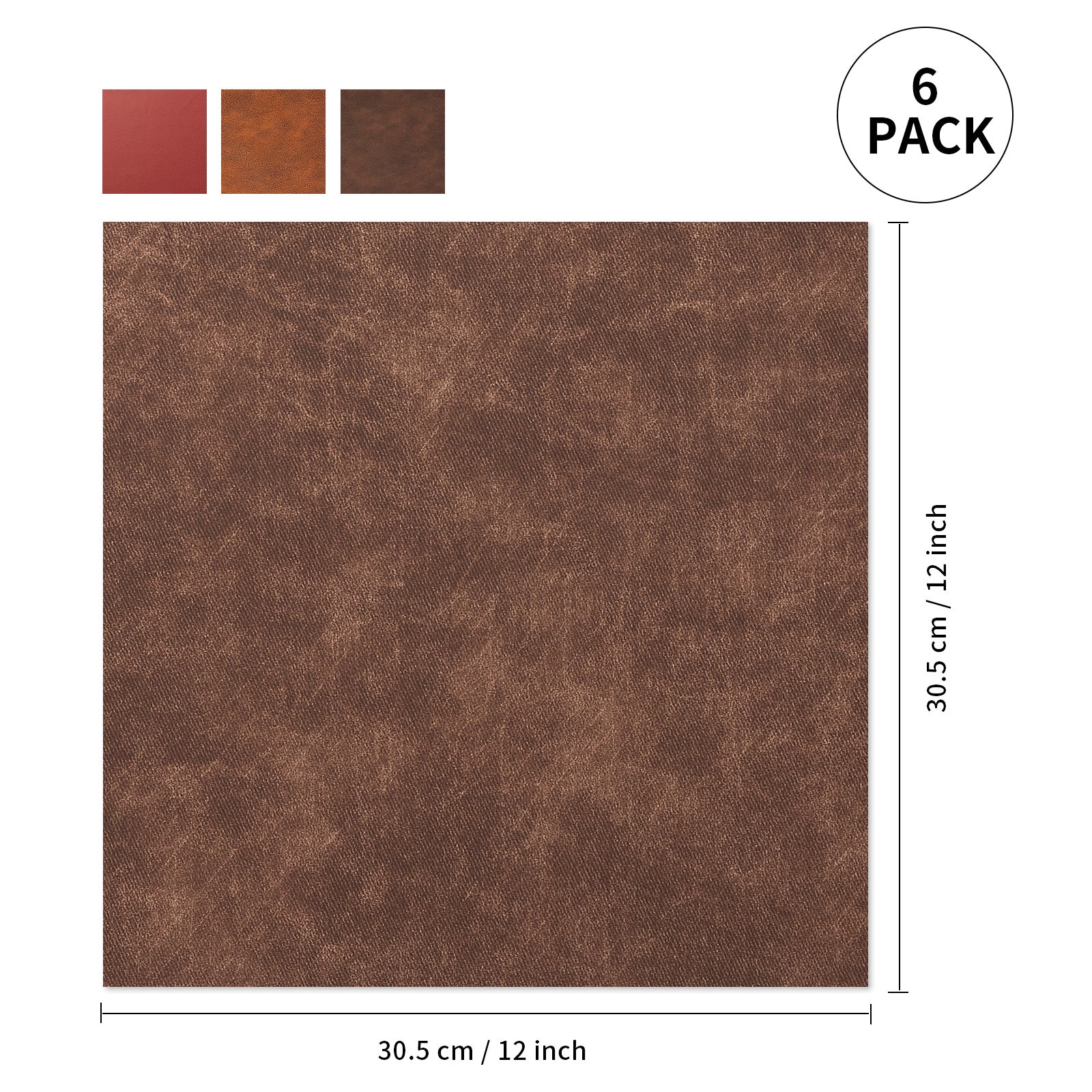 PYD Life 6 Pack Faux Leather Sheets 12 x 12 Coffee Brown for Glowforge xTool Laser Engraving,Leather Patches for Silhouette Curio 2 Foil Transfer