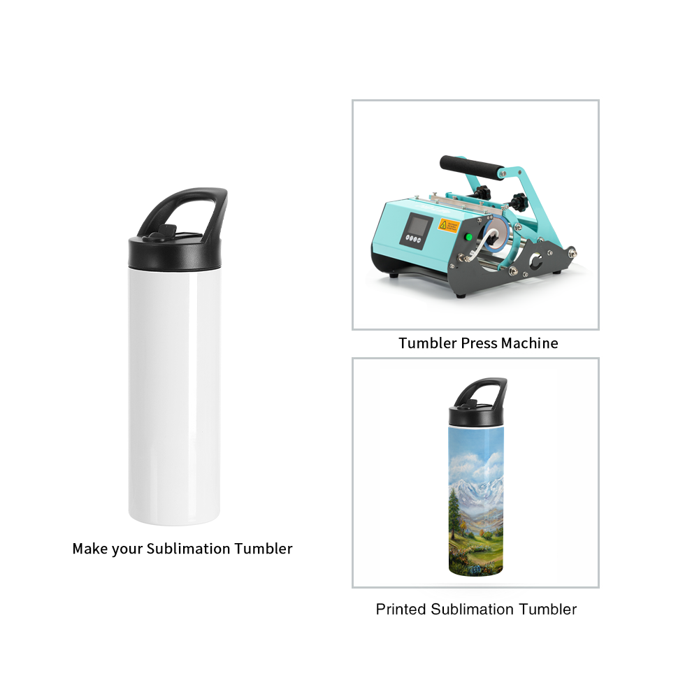 Wholesale 20 OZ Sublimation Kids Water Bottles Tumblers Blanks White with Portable Lid and Straw 8 Pack & 24 Pack & 48 Pack