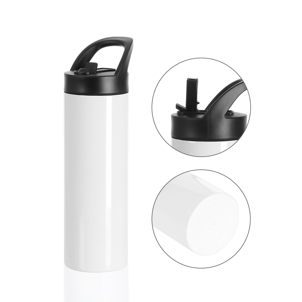 Wholesale 20 OZ Sublimation Kids Water Bottles Tumblers Blanks White with Portable Lid and Straw 8 Pack & 24 Pack & 48 Pack