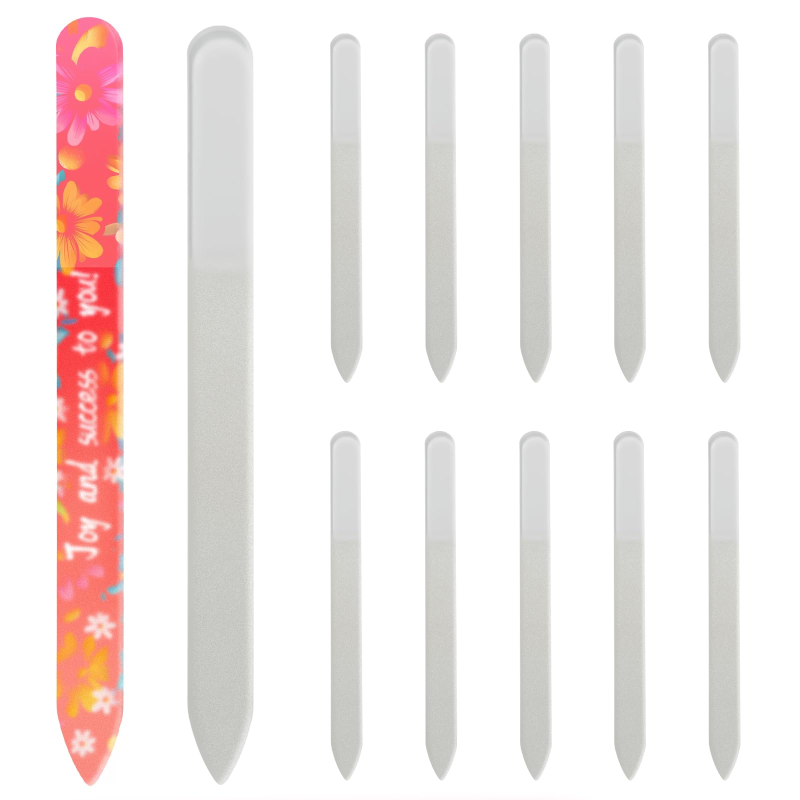 Wholesale Sublimation Glass Nail File Blanks,Crystal Nail Filer for Natural Nails, Washable and Reusable Nail Filer,Customable Nail File for Women 12 Pack
