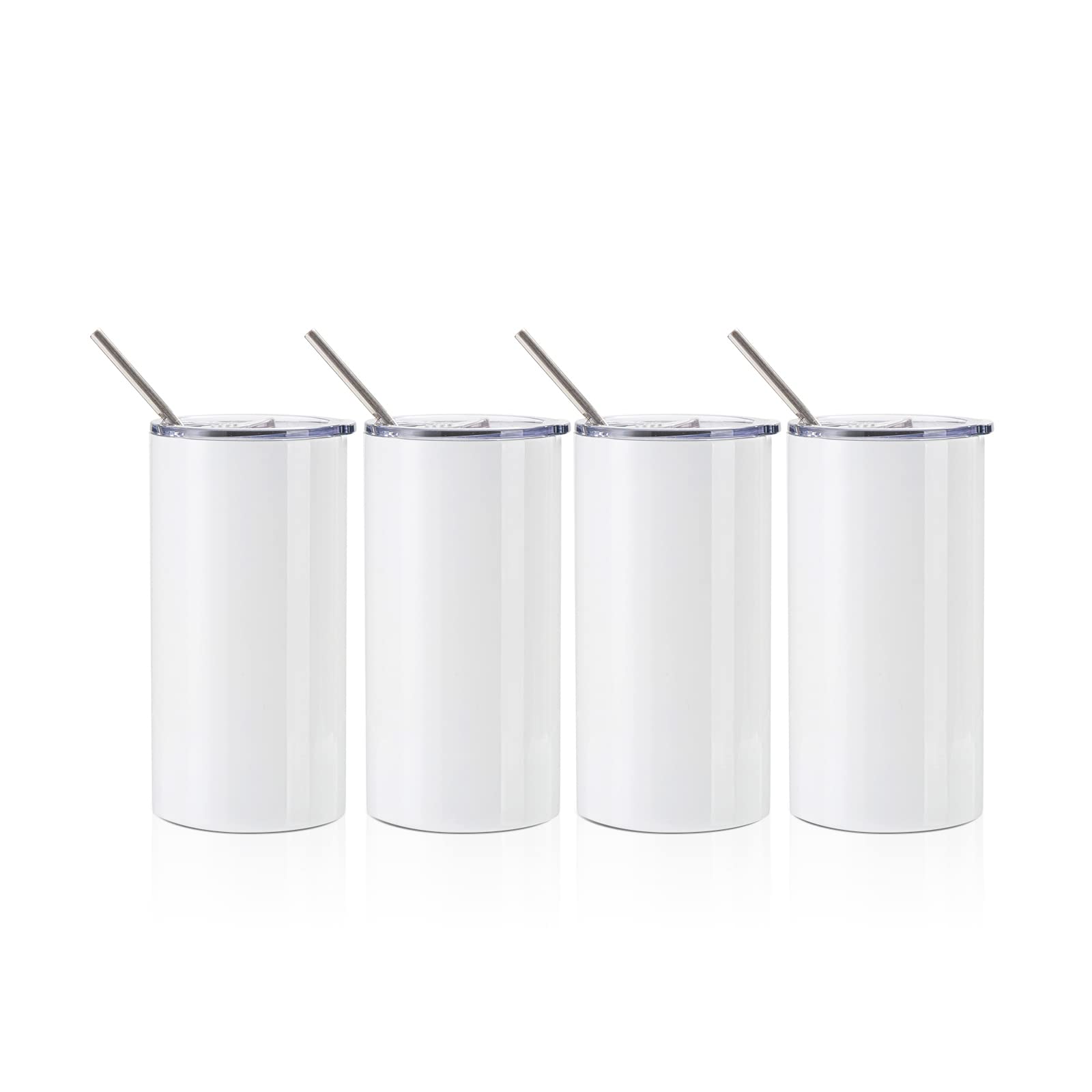 Wholesale 20 OZ Sublimation Blanks Tumbler Straight Fatty Stainless Steel Tumblerwith Lid and Metal Straw for Mug Press Machine 4 Pack