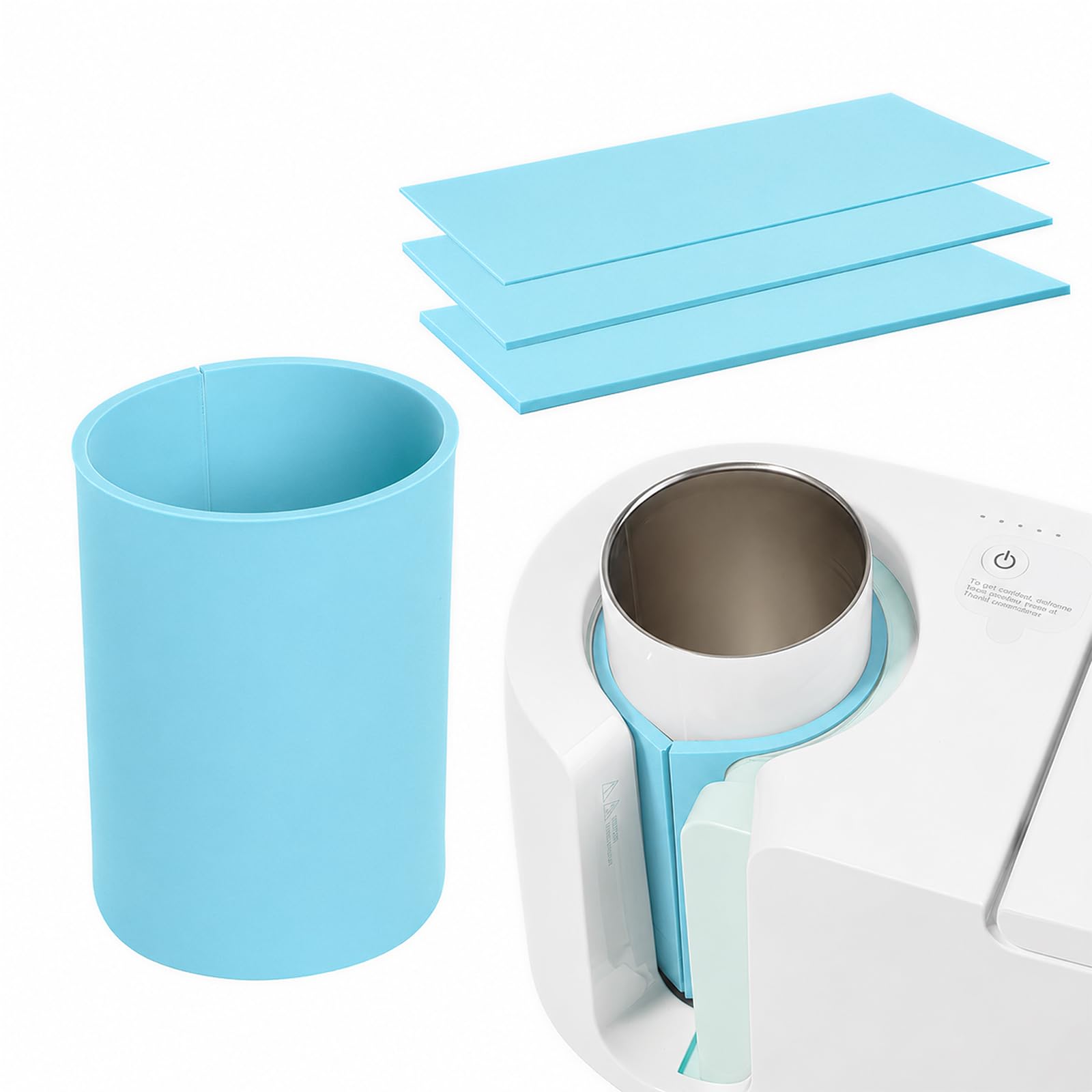Silicone Sublimation Mugs Tumblers Wrap Blue or Light Blue Insert 9.8" x 4.7"