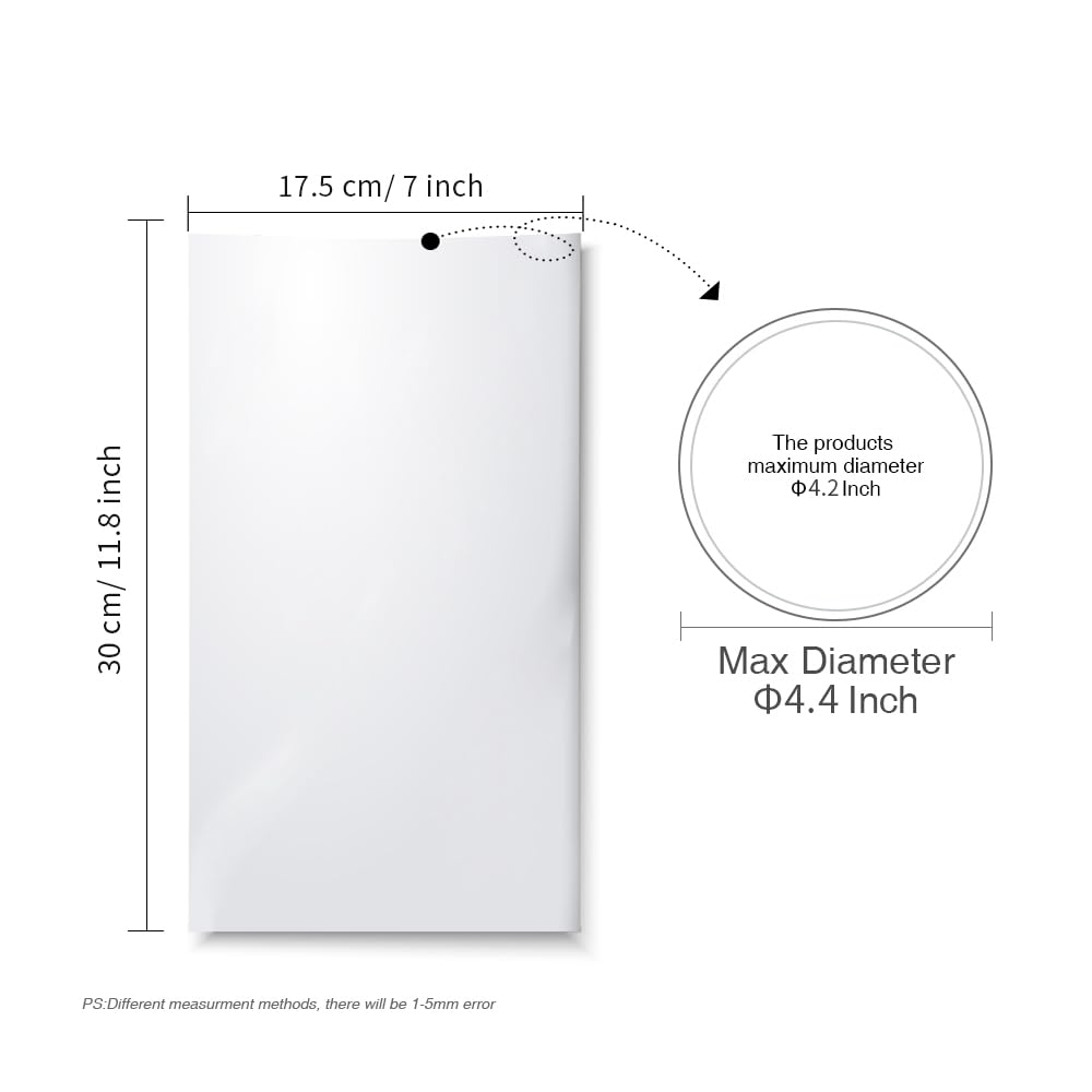 Sublimation Shrink Wrap Film Sleeves for Tumblers,White Shrink Wrap Film Bags for Sublimation Tumblers Cups Mugs Water Bottle 50 Pack