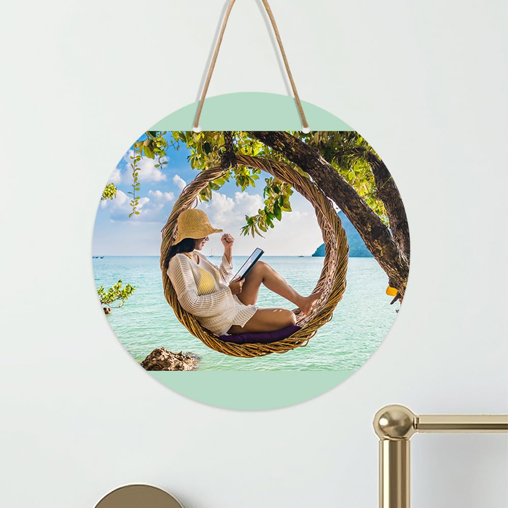 Wholesale Sublimation Door Hanger Blanks White Aluminum Round Unfinished Sign Blanks, Metal Wall Hanging Ornaments Blanks with Rope for Heat Press Machine Printing (2 Size)