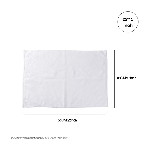 Wholesale 22 x 15 Inch Sublimation Blanks White Hand Face Towel for Sports Yoga Bath Beach Polyester for Heat Press Transfer Print  6 pack