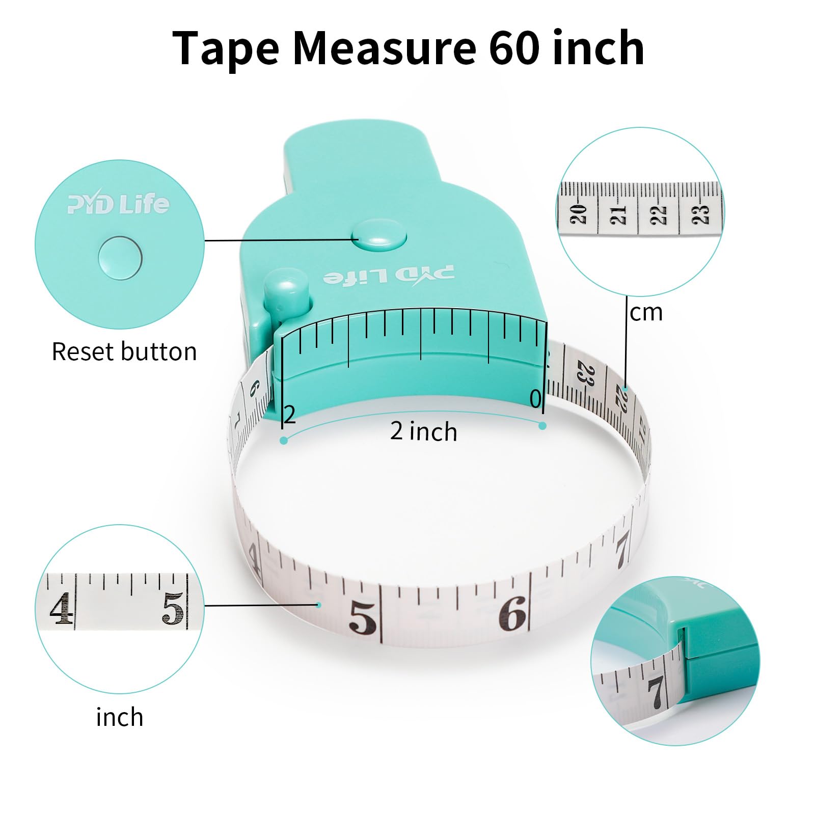 2 PCS Body Tape Measure 60 inch 150 cm Sewing Tape Measure Soft Rulers for Body Waist,Arms,Hip,Bust,Sublimation Tools Accessories for Tumblers Mugs Circumference Measurement
