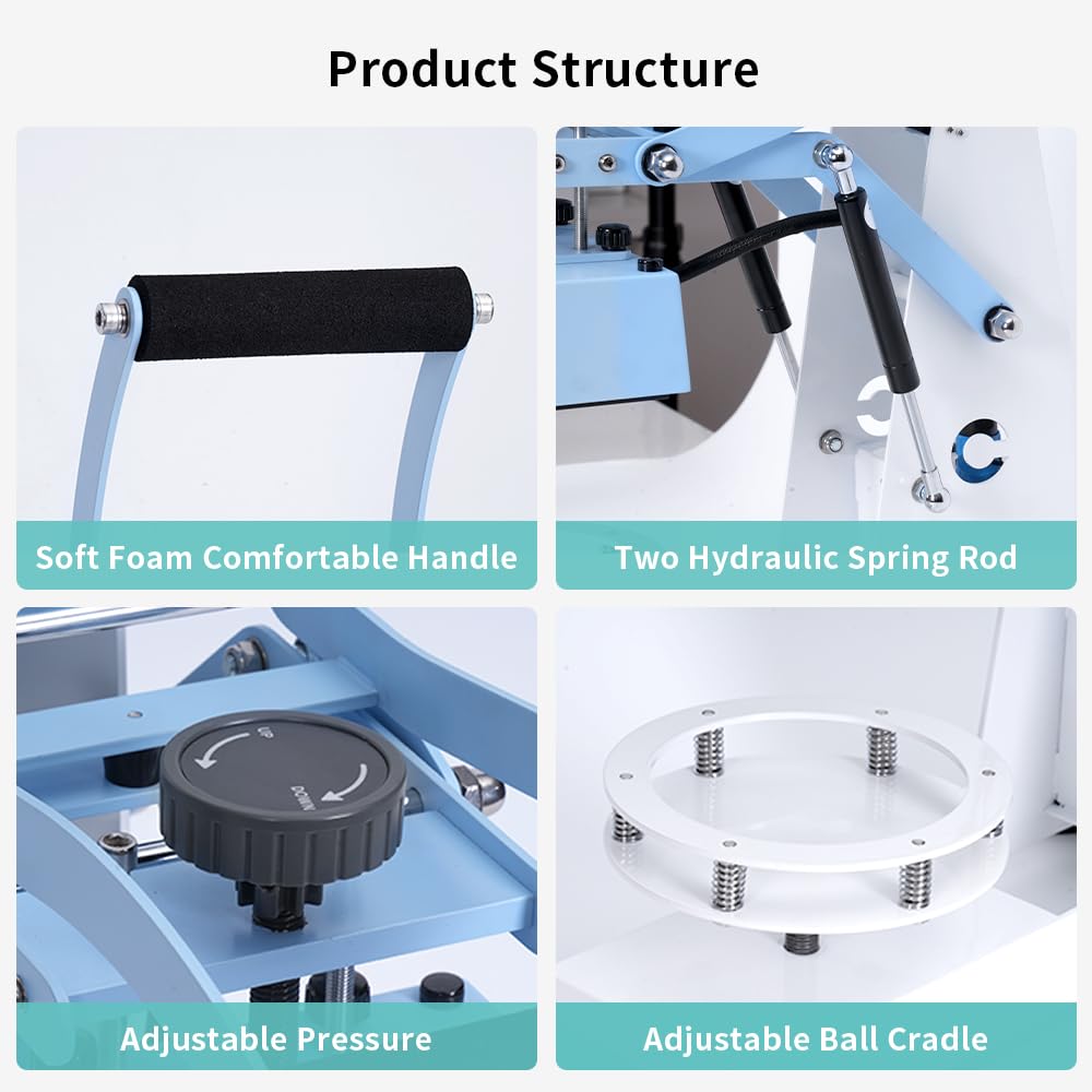 Ball Heat Press Machine for Basketball Rugby Football Volleyball DTF HTV Sublimation Printing（Shipping from China）