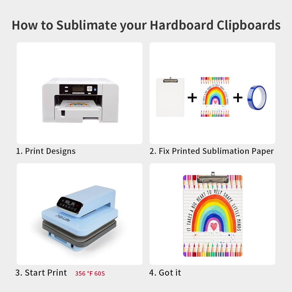 Wholesale 8.6" x 12.2" Sublimation Hardboards MDF Clipboards White Blanks A4 Letter Size Office Supplies Clipboards for Teacher Classroom Nursing Organize,Carry and Store 6 Pack & 24 Pack & 48 Pack