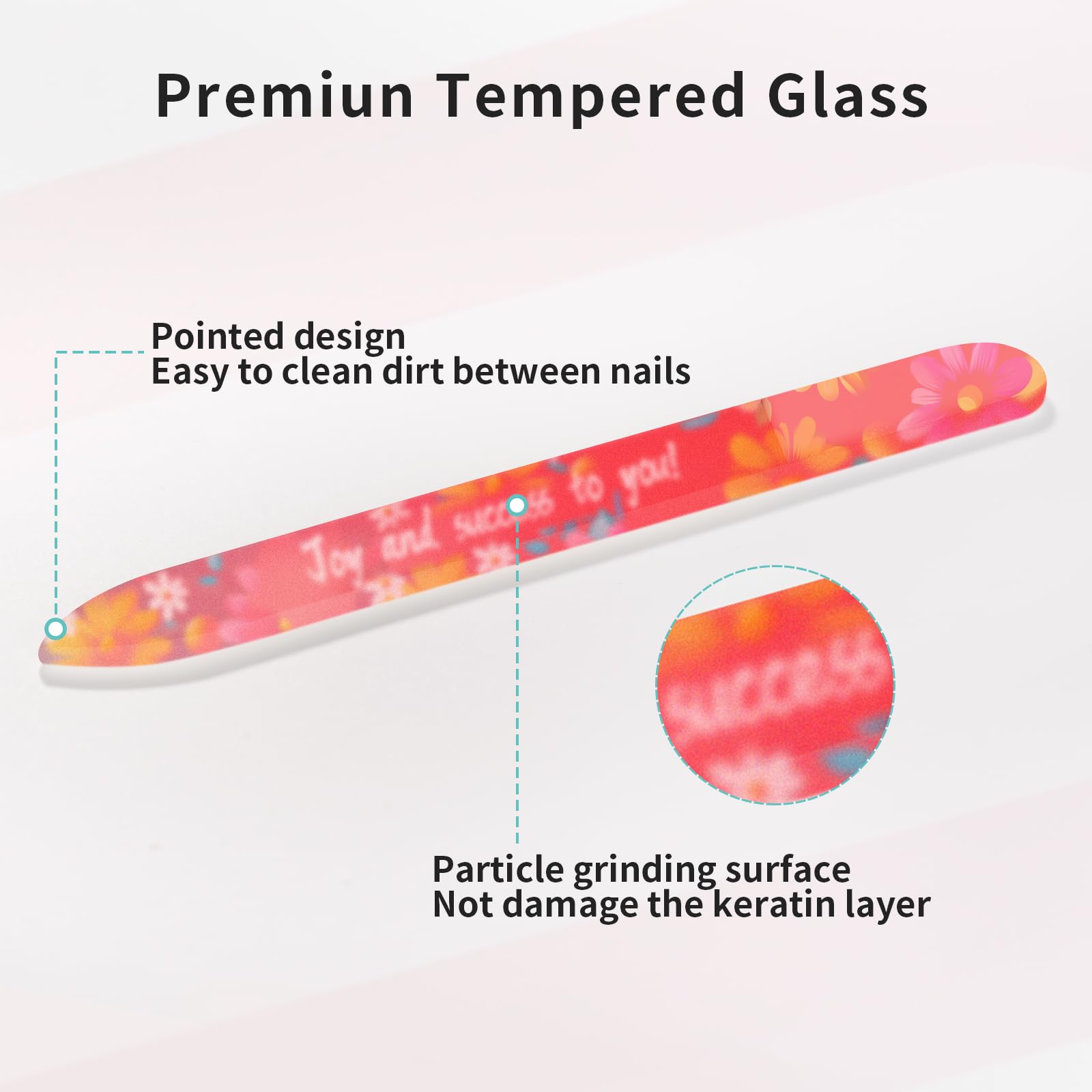 Wholesale Sublimation Glass Nail File Blanks,Crystal Nail Filer for Natural Nails, Washable and Reusable Nail Filer,Customable Nail File for Women 12 Pack