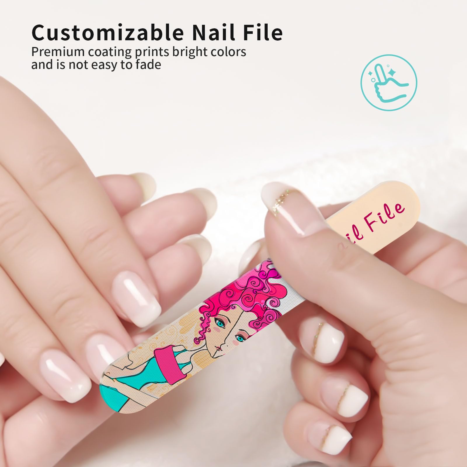 Wholesale Sublimation Glass Nail File Blanks,Mixed Nail Filer Nano Glass Reusable Crystal Nail File for Natural Nails,Customable Nail Filer for for Heat Press Machine Printing 24 Pack