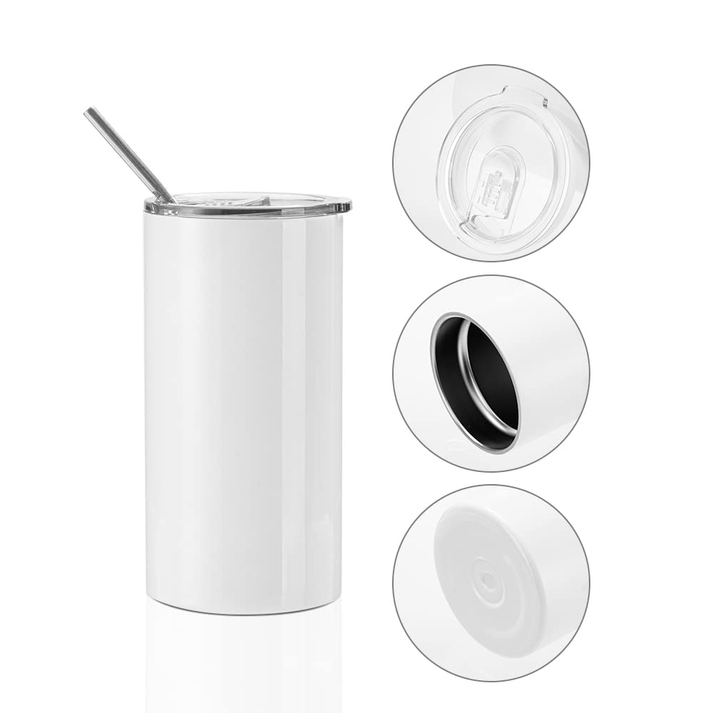 Wholesale 20 OZ Sublimation Blanks Tumbler Straight Fatty Stainless Steel Tumblerwith Lid and Metal Straw for Mug Press Machine 4 Pack