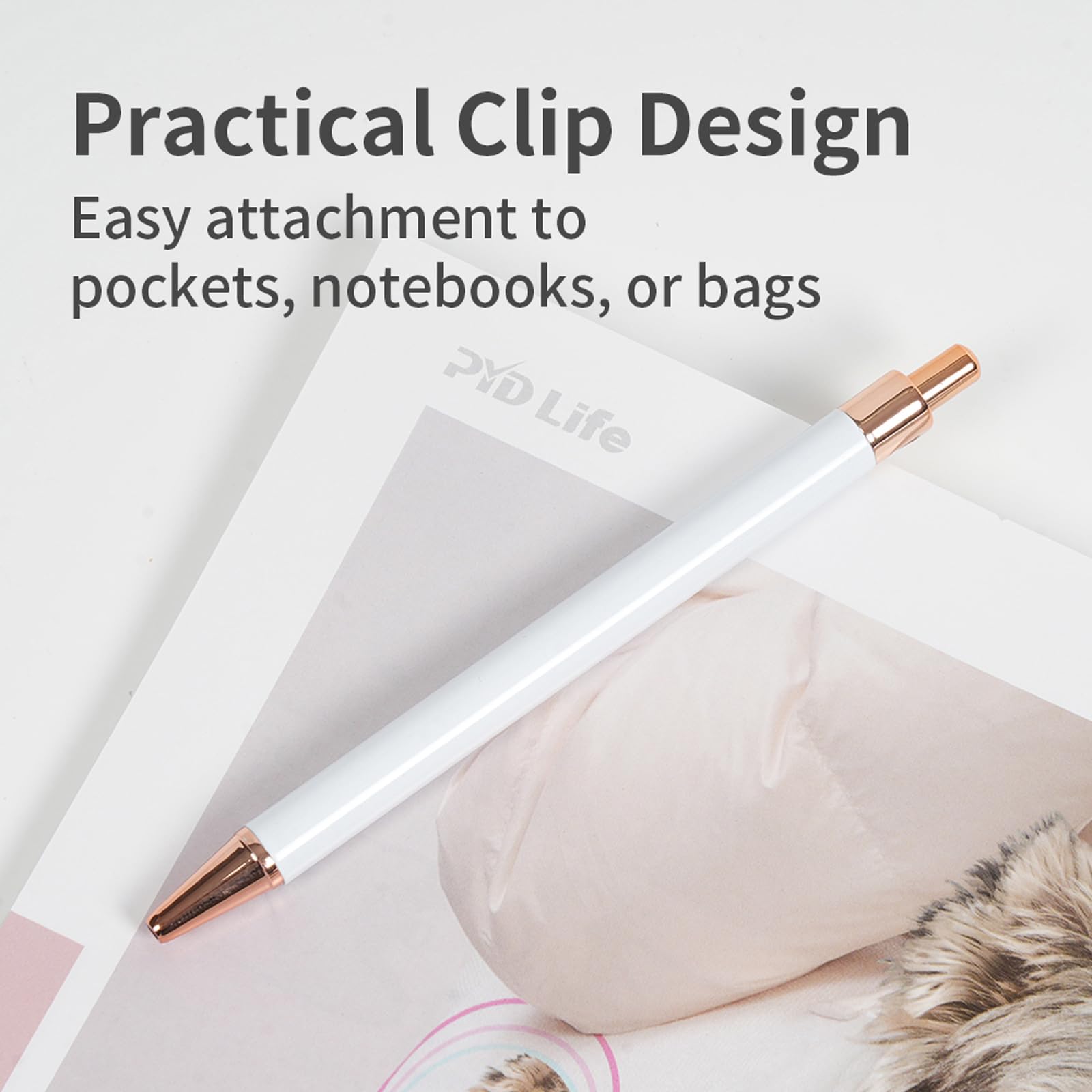 Sublimation Pens Blanks White Aluminum Ballpoint Pens with Clip and Come with 25 Pieces Shrink Wrap Films for Office School Stationery Supplies(2 Color) 40 Pack & 60 Pack & 120 Pack