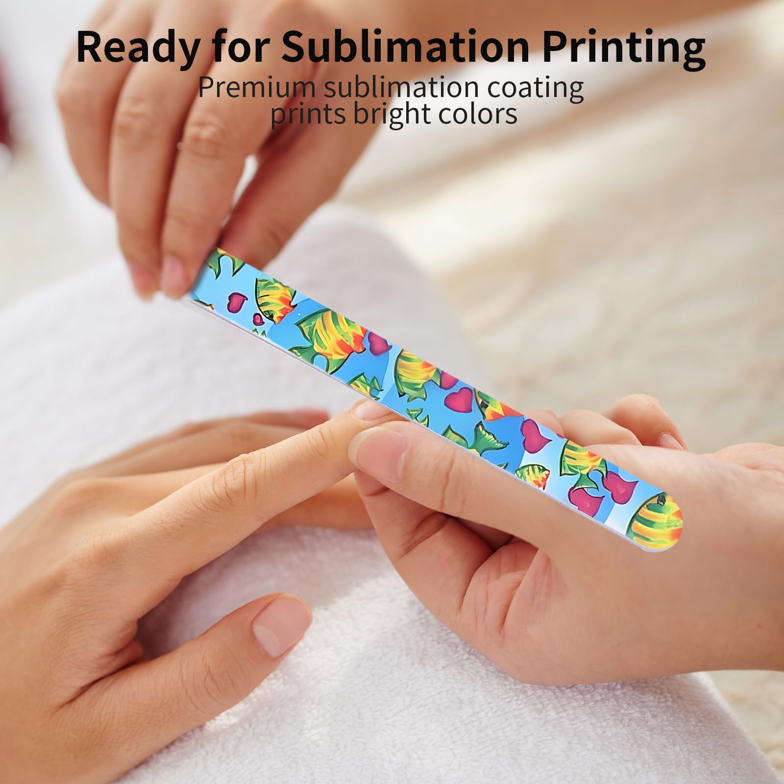 Wholesale  Sublimation Nail File Blanks, Stainless Steel Nail File for Natural Nails, Acrylics, or Gel Extensions, Customable Nail Filer is Perfect Gifts for Nail Lovers & Small Businesses 24 Pack