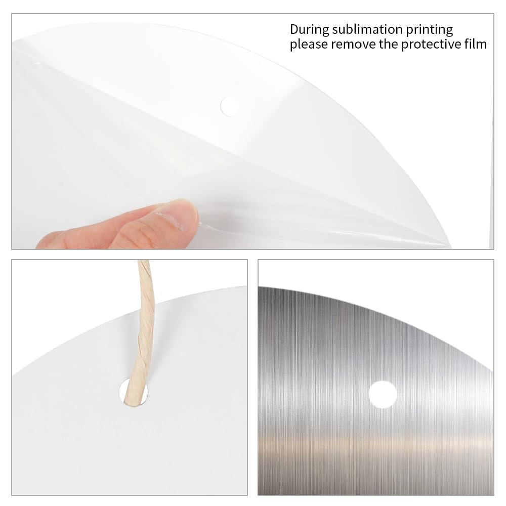 Wholesale Sublimation Door Hanger Blanks White Aluminum Round Unfinished Sign Blanks, Metal Wall Hanging Ornaments Blanks with Rope for Heat Press Machine Printing (2 Size)
