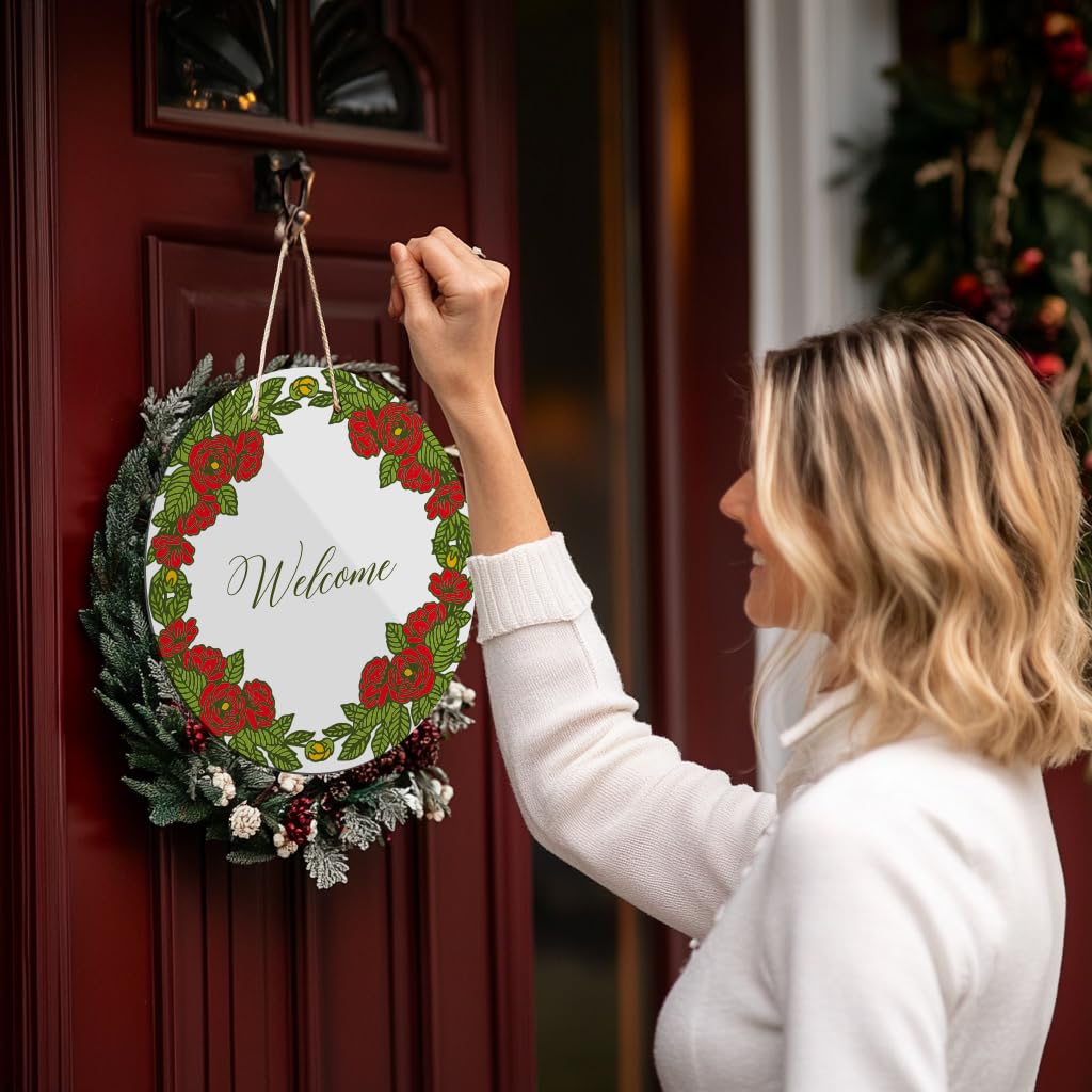 Wholesale Sublimation Door Hanger Blanks White Aluminum Round Unfinished Sign Blanks, Metal Wall Hanging Ornaments Blanks with Rope for Heat Press Machine Printing (2 Size)