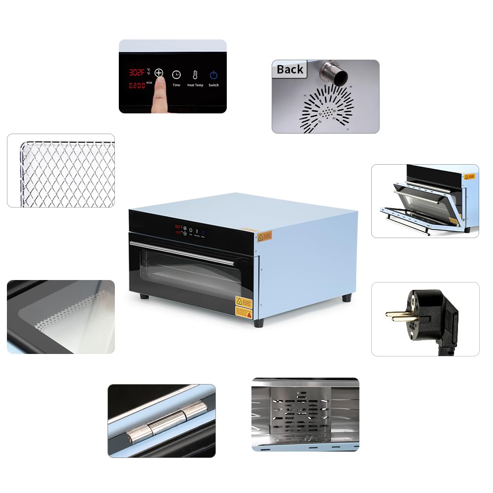 DTF Oven Dryer A3 A4 3 Layers 1450 W 120 V Light Blue for DTF Heat Transfer Film Sheets,DTF Curing Oven 11.8" x 17.7" for Bulk DTF Films Dryer