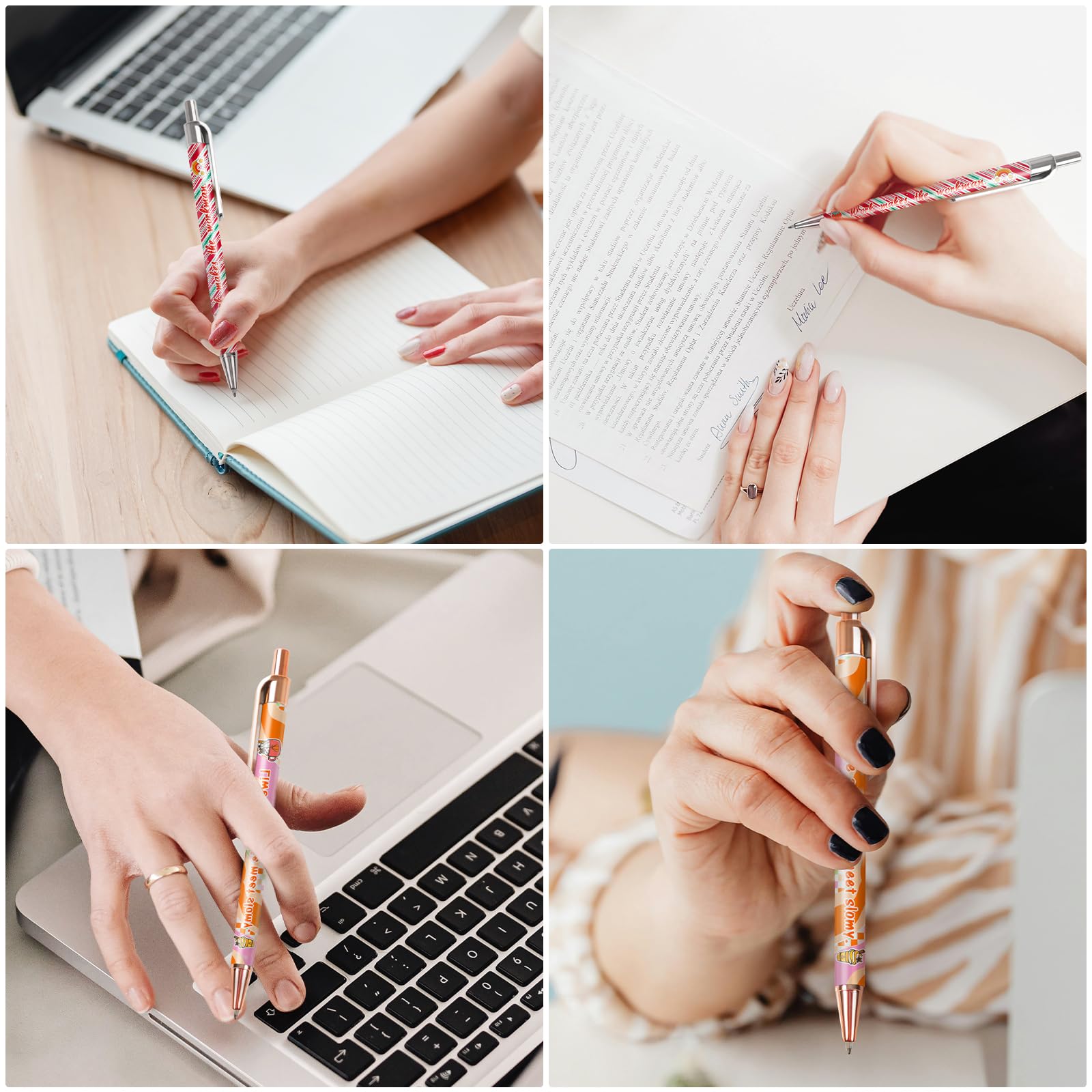 Sublimation Pens Blanks White Aluminum Ballpoint Pens with Clip and Come with 25 Pieces Shrink Wrap Films for Office School Stationery Supplies(2 Color) 40 Pack & 60 Pack & 120 Pack