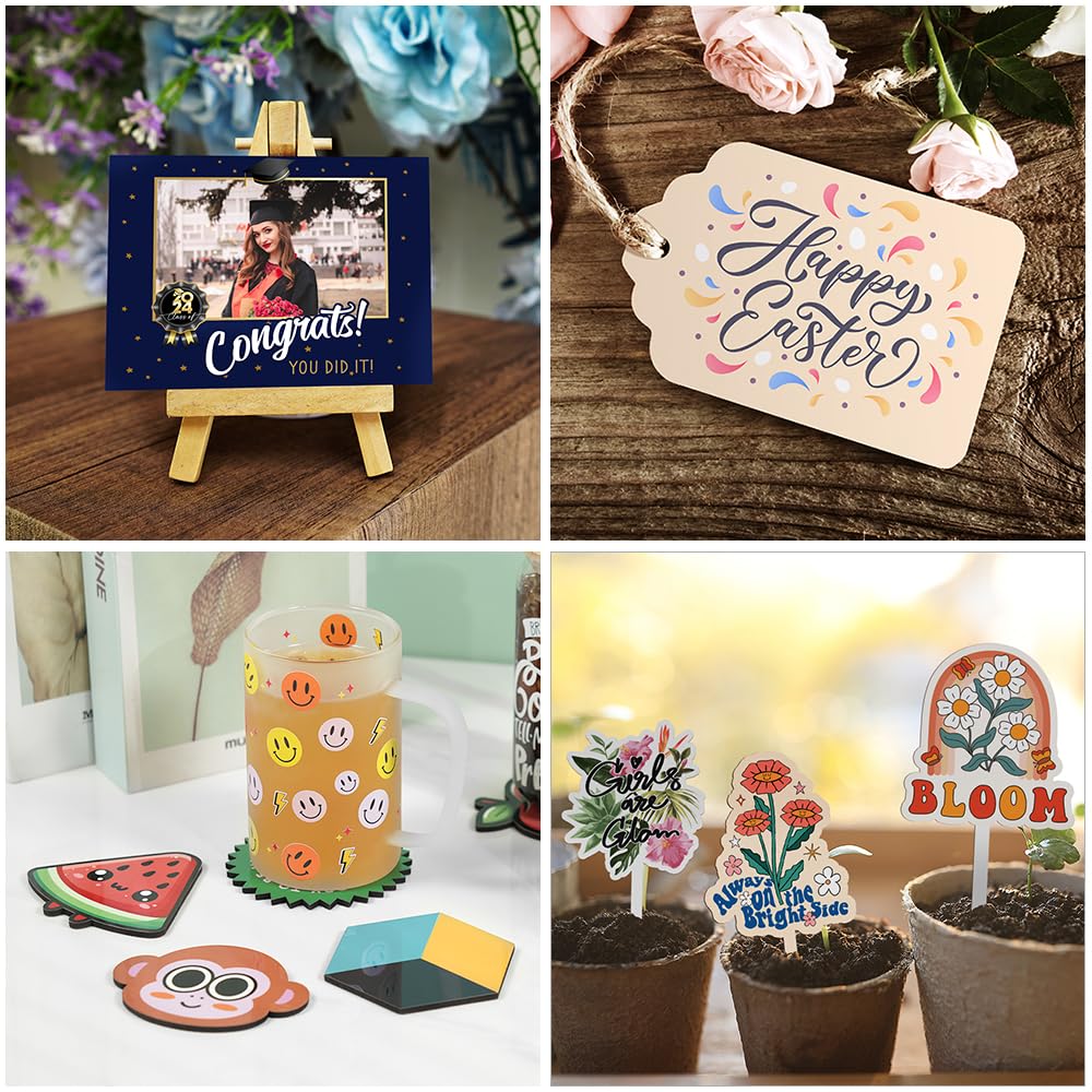 Wholesale Sublimation MDF Board Blanks Sheets with Cork Bulk White 11.8" x 11.8",1/8" Thick(3 mm) Wood Boards for Custom Coasters,for Xtool Glowforge 40 W Cutting Machine DIY Projects 24 Pack & 72 Pack & 144 Pack